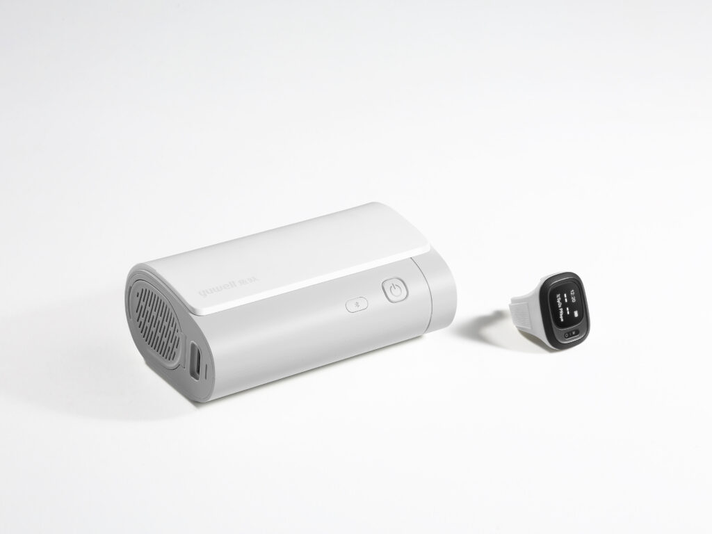 Yuwell Pocket CPAP z pierścieniem SpO2 – zestaw urządzenia